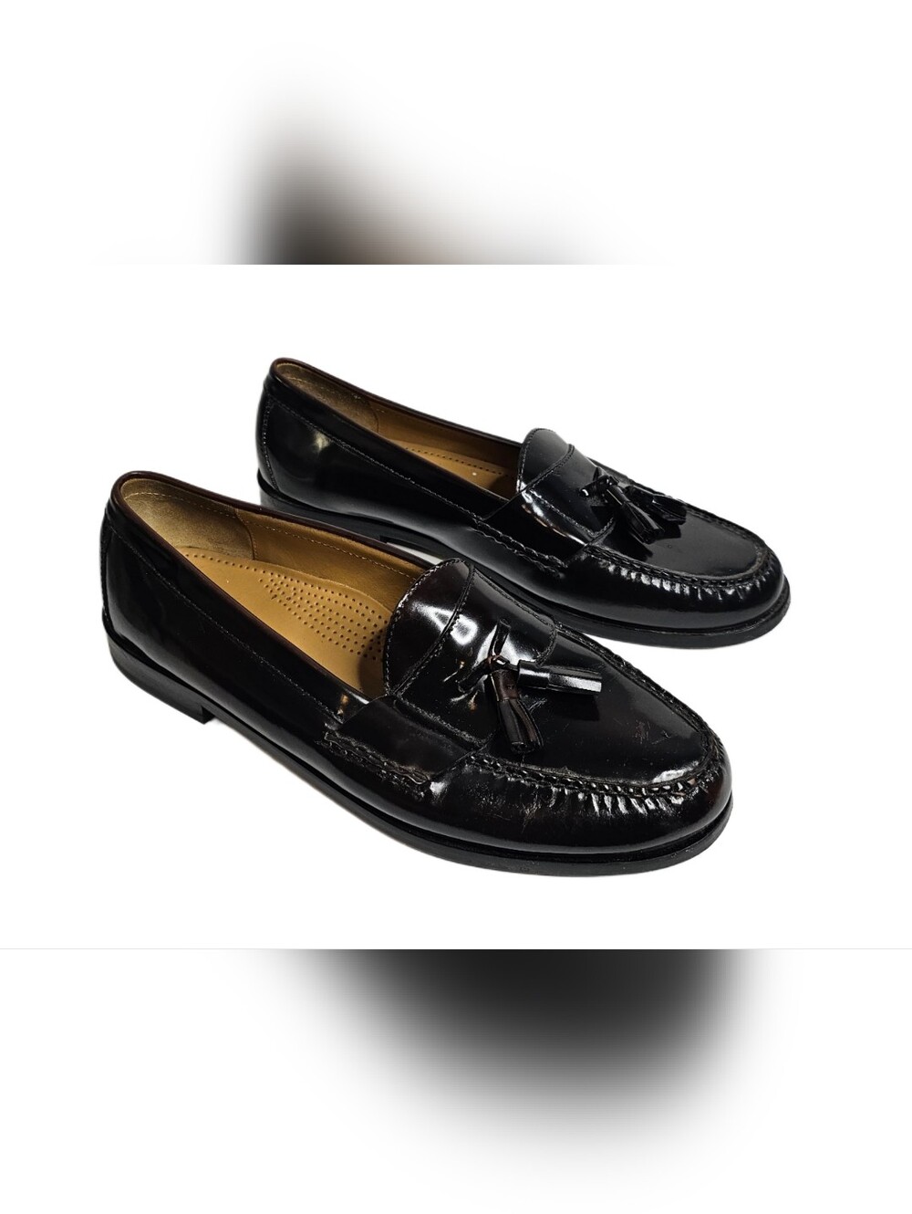 Cole Haan 03508 Men Mahogany Brown Leather Pinch Tassel Loafers Dress Shoes 12 E